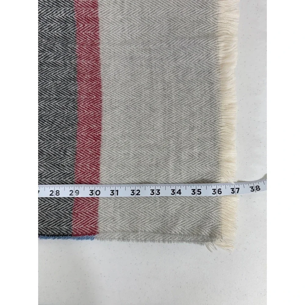 Isaac‎ Mizrahi Scarf OS Gray Multicolor Striped Blanket Wrap New With Tags